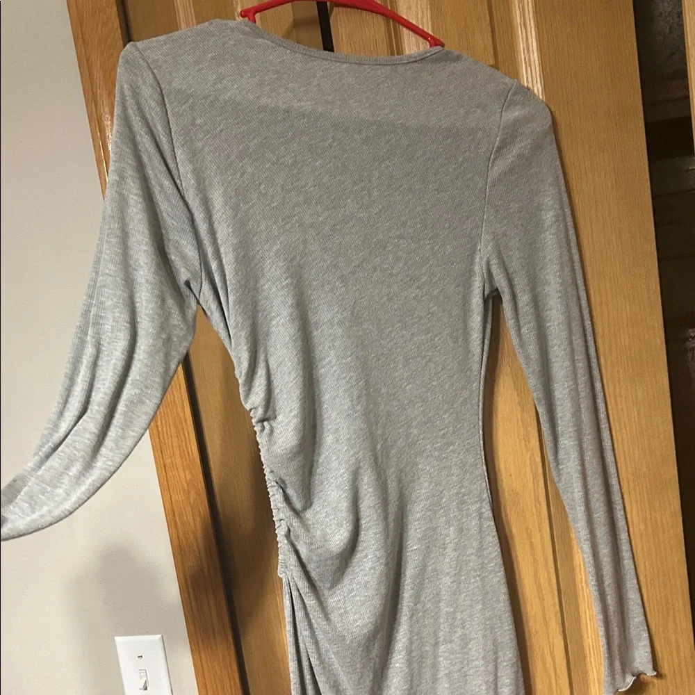 SHEIN Gray Ruched Casual Dress - Picture 6 of 6